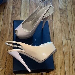 Giuseppe Zanotti Monro Vernice Antico Nude Platform Heel
